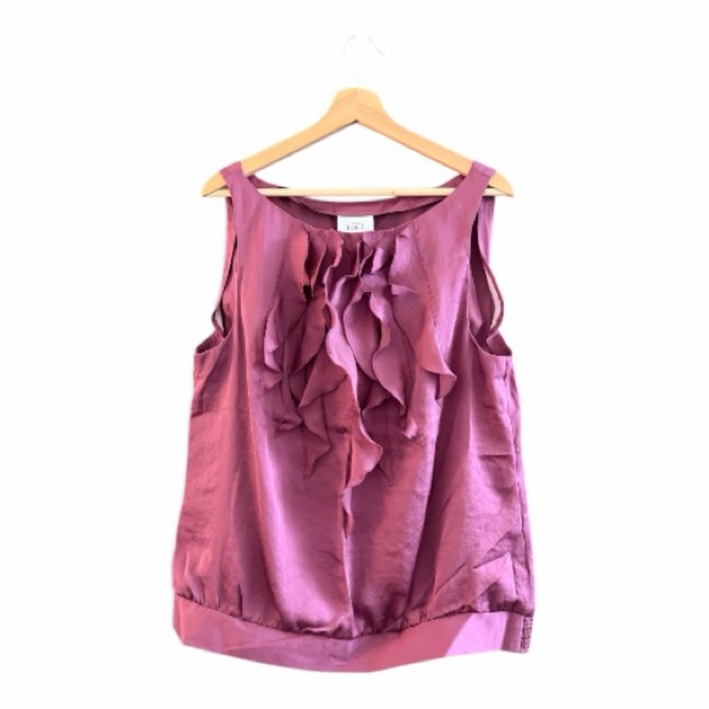 LOFT Sleeveless Ruffle Blouse - Pink
